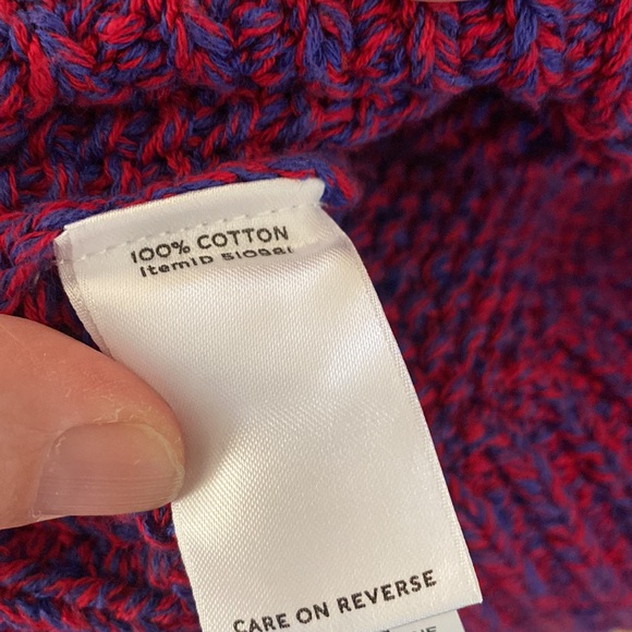 L.L. Bean Womens Signature Sweater SZ MEDIUM Purple Cable Knit Cotton Pullover - Picture 7 of 7